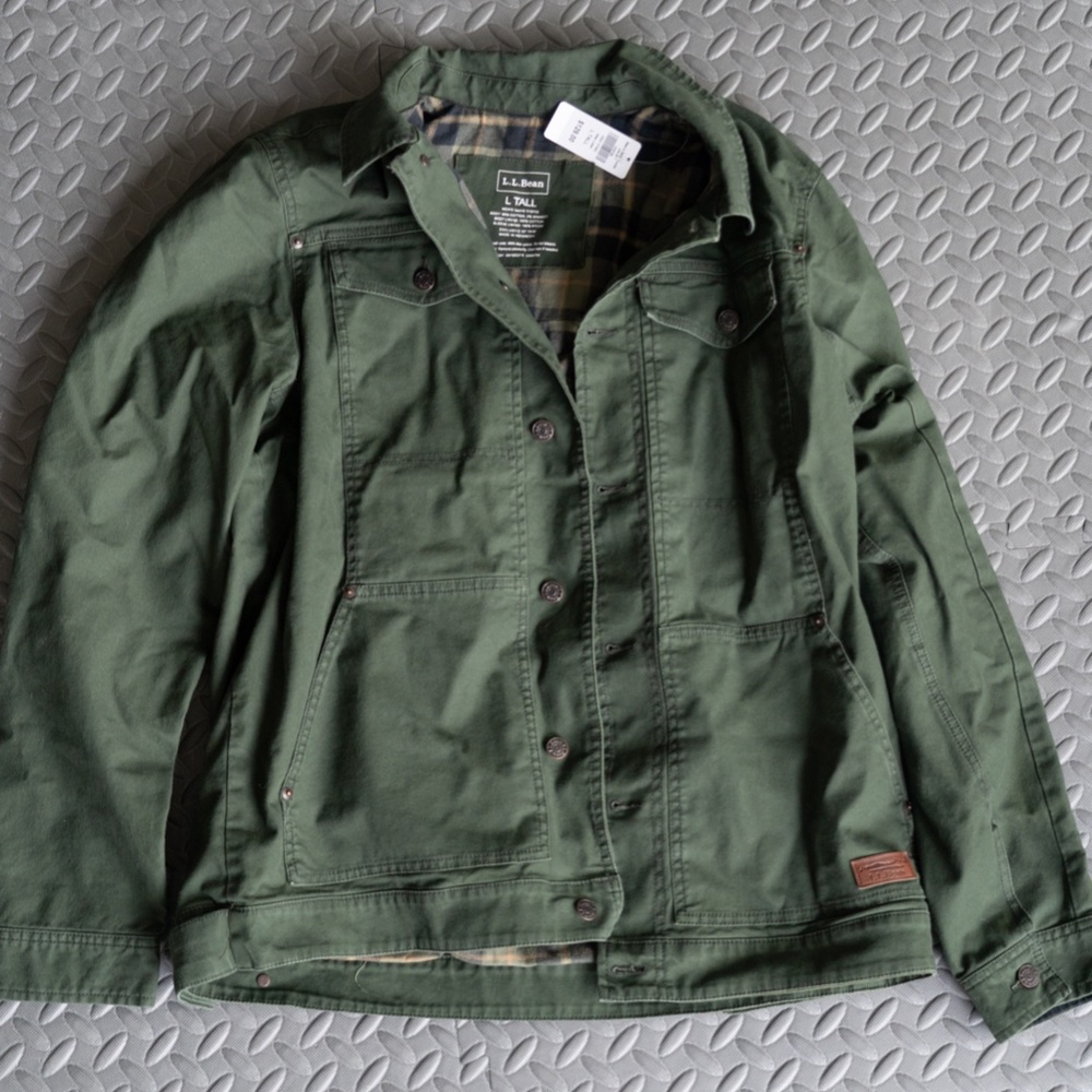 Men's BeanFlex Utility Trucker Jacket, Large Tall, Olive